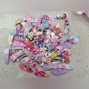Kids Cartoon Hair Clip Assortment - Pastel Pink & Purple